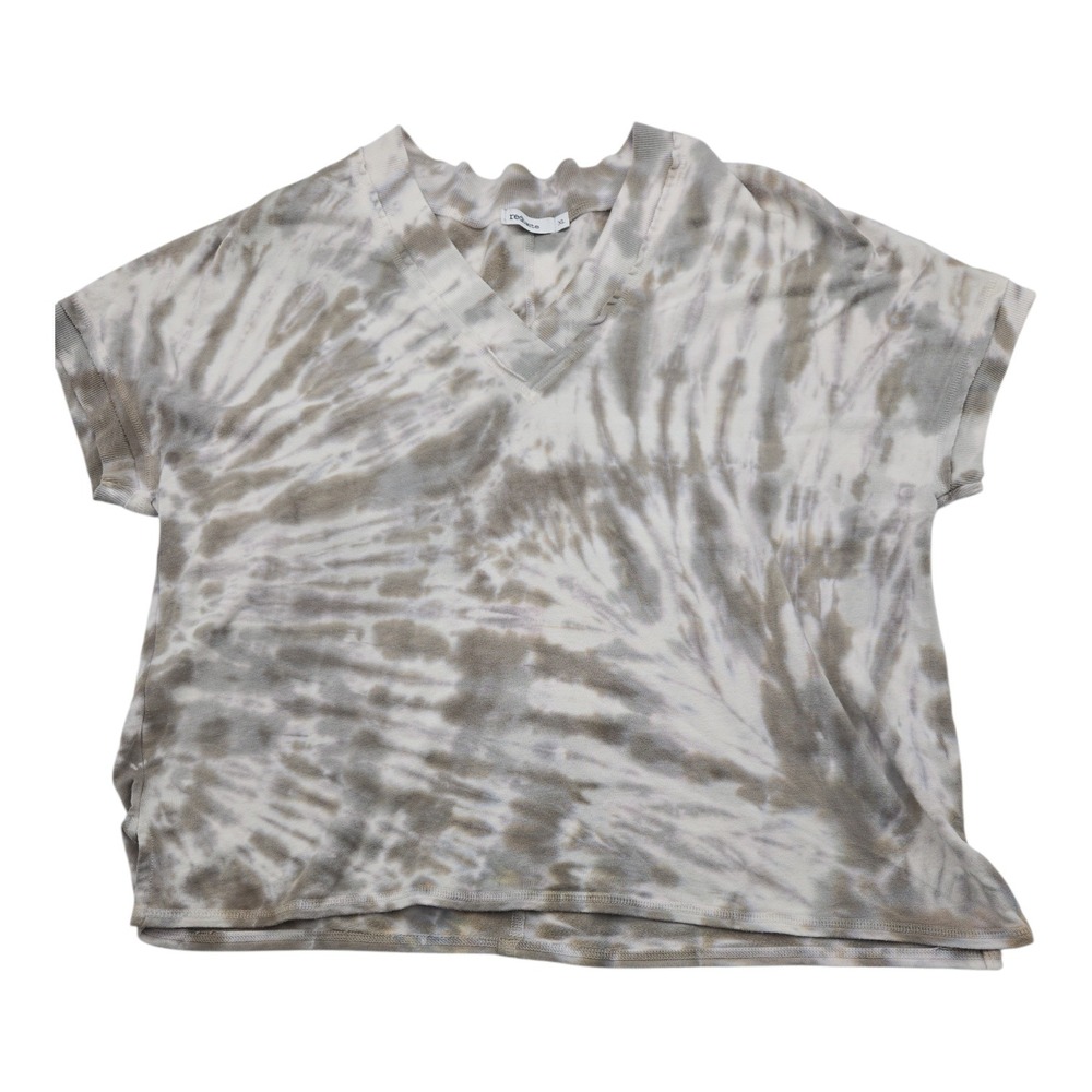 Redhaute Tie‎ Dye V Neck Short Sleeve Sweatshirt Top XL Soft Casual